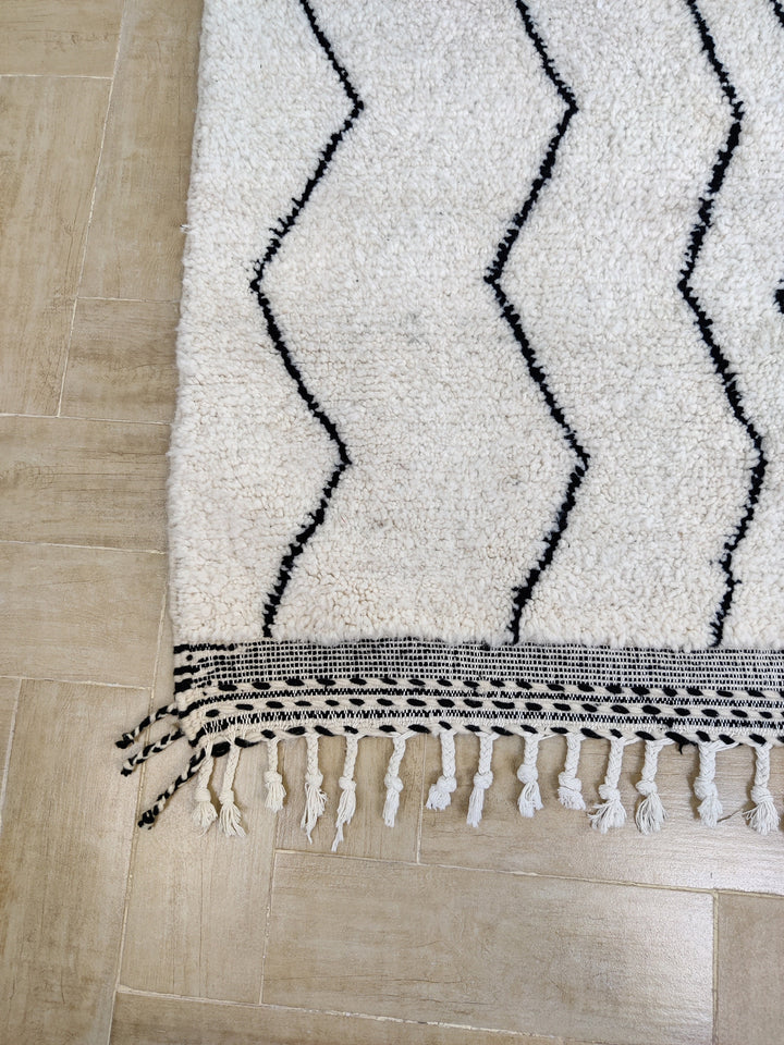 Beni ourain moroccan wool rug, berber carpet,checker morocco handmade wool rug,checkered wool rug, black and white rug,teppich