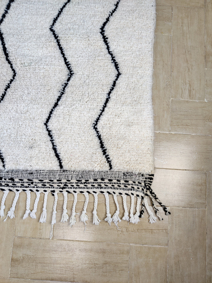 Beni ourain moroccan wool rug, berber carpet,checker morocco handmade wool rug,checkered wool rug, black and white rug,teppich