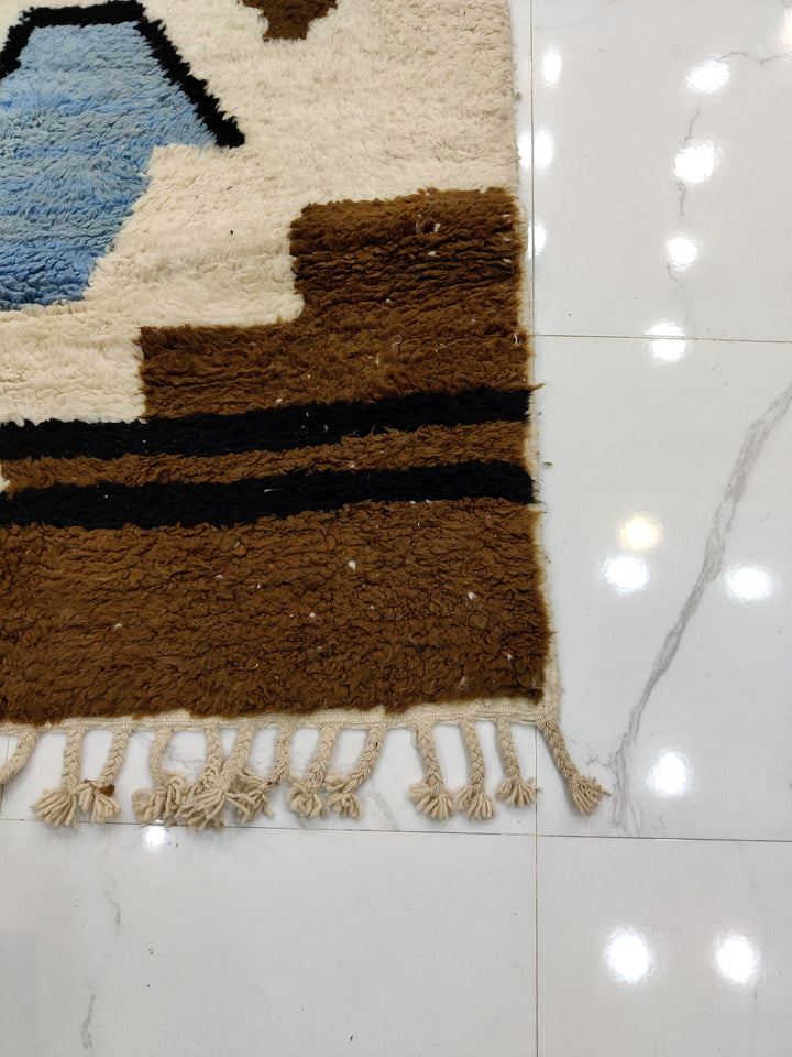 Brown rug Brown Moroccan rug Berber rug Moroccan rug Plain Moroccan rug Solid Handmade rug  Beni ourain rug  Berber carpet Wool rug