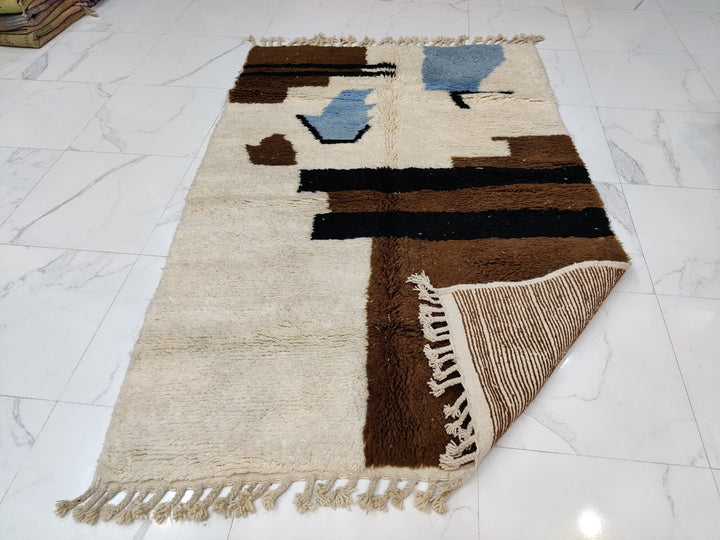 Brown rug Brown Moroccan rug Berber rug Moroccan rug Plain Moroccan rug Solid Handmade rug  Beni ourain rug  Berber carpet Wool rug