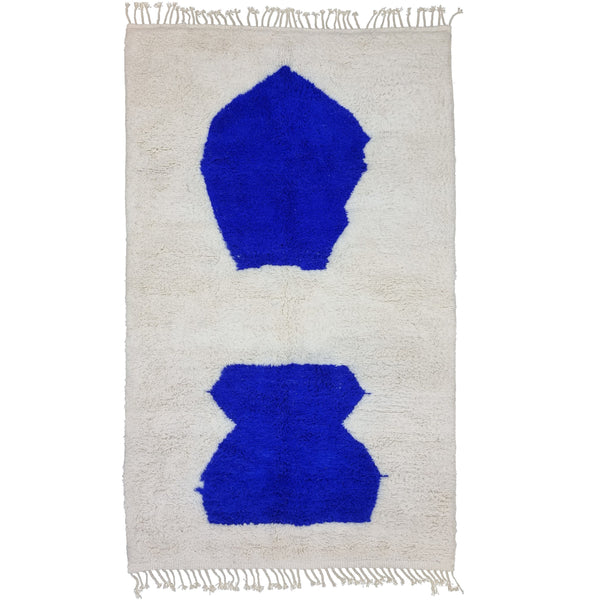 ARTISTIC BENIOURAIN RUG, Moroccan Rug , Royal Blue Rug, Tribal WoolRug, Berber Rug, Abstract Rug, Handwoven Rug, Winter Rug, Area Rug