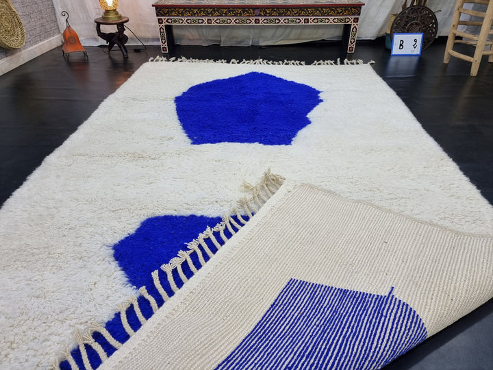 ARTISTIC BENIOURAIN RUG, Moroccan Rug , Royal Blue Rug, Tribal WoolRug, Berber Rug, Abstract Rug, Handwoven Rug, Winter Rug, Area Rug