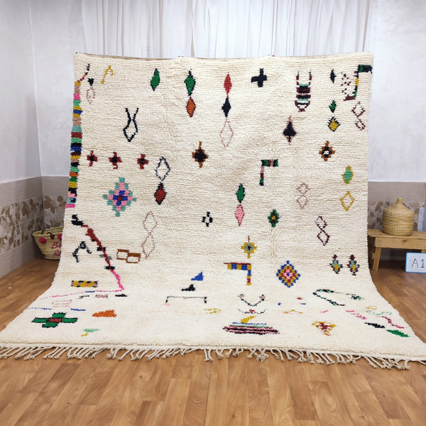 Large Moroccan rug, Moroccan Azilal rug, Moroccan beni ourain rug  boho area rug Multicolor Rug beniourain rug. berber rug, moroccan rug
