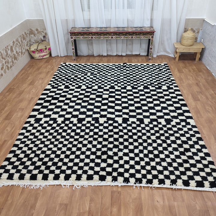 Custom Moroccan rug Moroccan checkered rug  Moroccan checkerboard rug Checkered area rug Checkerboard Rug beniourain rug