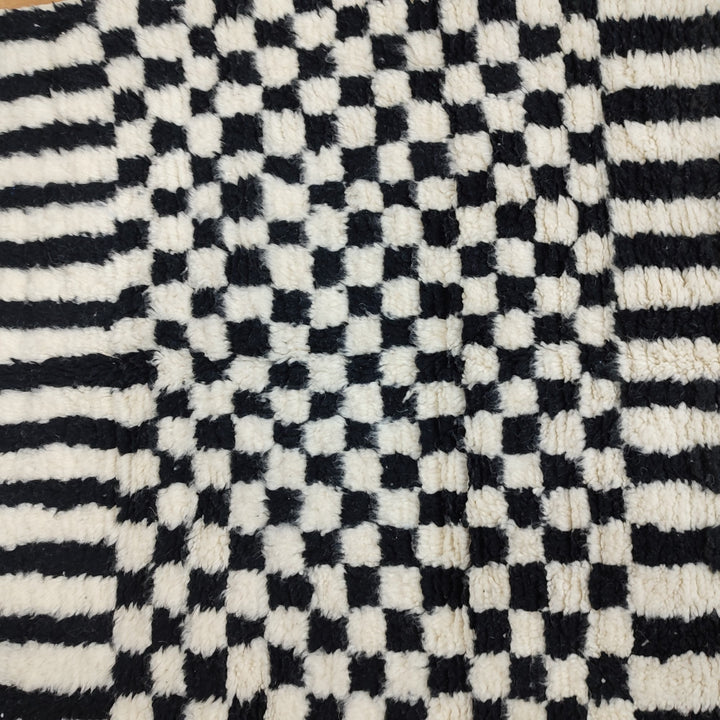 Black and white Checkered area runner, Moroccan Berber checkered rug, Checkerboard Runner, Checkered Runner, checkered runner rug