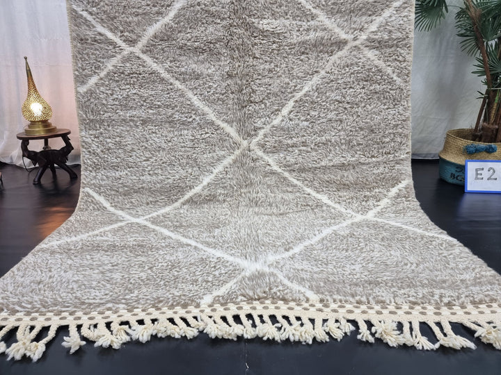 GORGEOUS MOROCCAN RUG, Handmade Rug , Light Brown Rug, Berber Wool Rug, Geometric Wool Carpet, Winter Wool Rug, Area Rug, Handwoven rug.