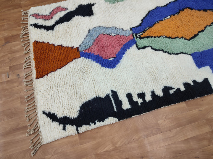 Custom Fabulous Boujad Rug, Authentic Moroccan Rug, Azilal rug, Abstract Multicolored Carpet, Handmade Moroccan Rug, Bohemian rug