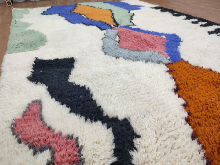 Custom Fabulous Boujad Rug, Authentic Moroccan Rug, Azilal rug, Abstract Multicolored Carpet, Handmade Moroccan Rug, Bohemian rug