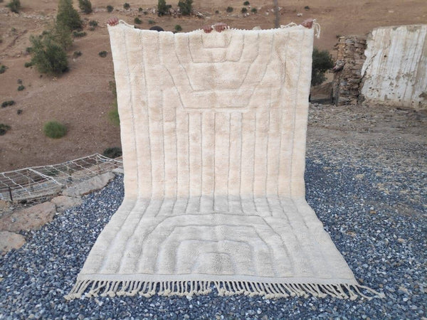 Moroccan rug, Beni Mrirt rug, Handmade wool rug, Beni ourain rug, Area rug, Berber rug, Fluffy wool carpet, Mrirt rug, Beniouarain white rug