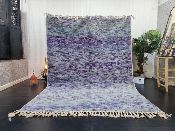 PRETTY MOROCCAN RUG, Handmade Rug , Aqua Blue And Purple Rug, Berber Wool Rug, Striped Wool Carpet, Winter Rug, Area Rug, Handwoven rug.