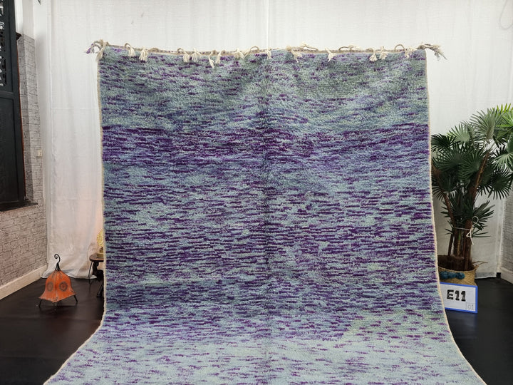 PRETTY MOROCCAN RUG, Handmade Rug , Aqua Blue And Purple Rug, Berber Wool Rug, Striped Wool Carpet, Winter Rug, Area Rug, Handwoven rug.