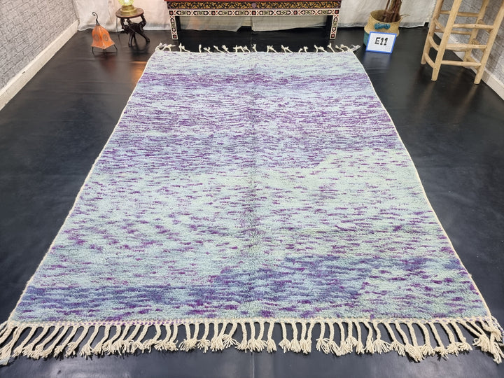 PRETTY MOROCCAN RUG, Handmade Rug , Aqua Blue And Purple Rug, Berber Wool Rug, Striped Wool Carpet, Winter Rug, Area Rug, Handwoven rug.