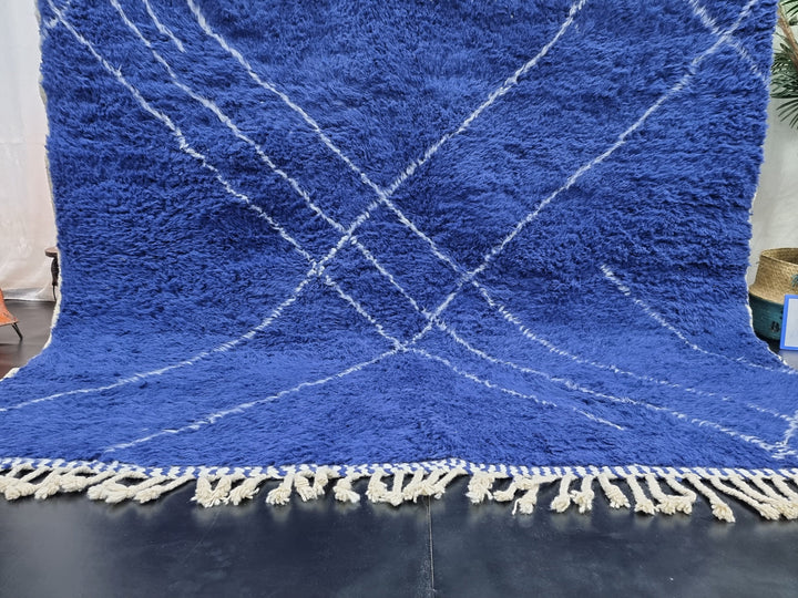 STUNNING BENIOURAIN RUG, Moroccan Rug ,Dark Blue Rug, Tribal WoolRug, Berber Rug, Geometric Rug, Handwoven Rug, Winter Rug, Area Carpet