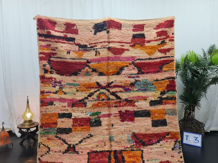 artistic boujad rug,  moroccan rug , berber wool rug, abstract wool rug, red wool rug, handwoven rug, winter rug, area wool rug