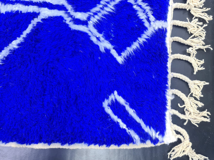 ARTISTIC BENIOURAIN RUG, Moroccan Rug , Royal Blue Rug, Tribal WoolRug, Berber Rug, Abstract Rug, Handwoven Rug, Winter Rug, Area Rug