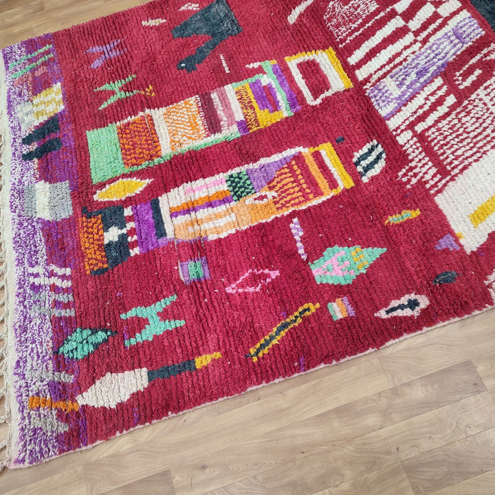 Fabulous Boujaad Rug, Authentic Moroccan Handmade Rug, Colorful Rug, Abstract Rug, Berber Tribal carpet, Bohemian Rug, Wool Rug, Boujad Rug