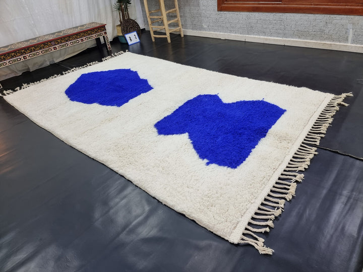 ARTISTIC BENIOURAIN RUG, Moroccan Rug , Royal Blue Rug, Tribal WoolRug, Berber Rug, Abstract Rug, Handwoven Rug, Winter Rug, Area Rug