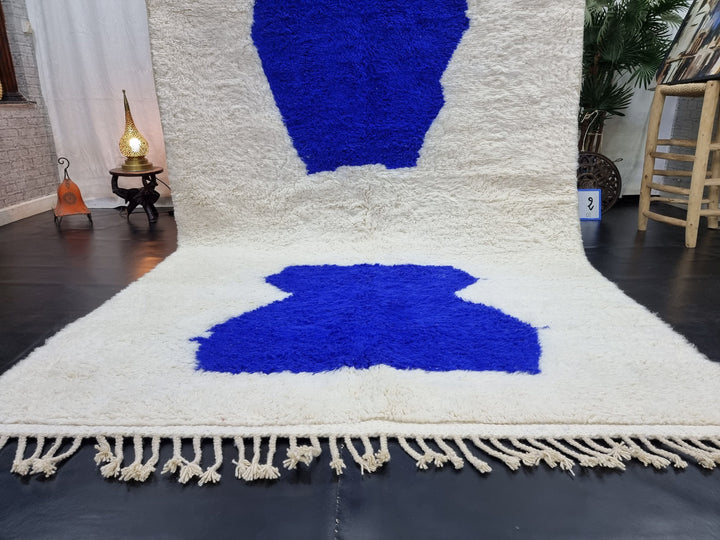 ARTISTIC BENIOURAIN RUG, Moroccan Rug , Royal Blue Rug, Tribal WoolRug, Berber Rug, Abstract Rug, Handwoven Rug, Winter Rug, Area Rug