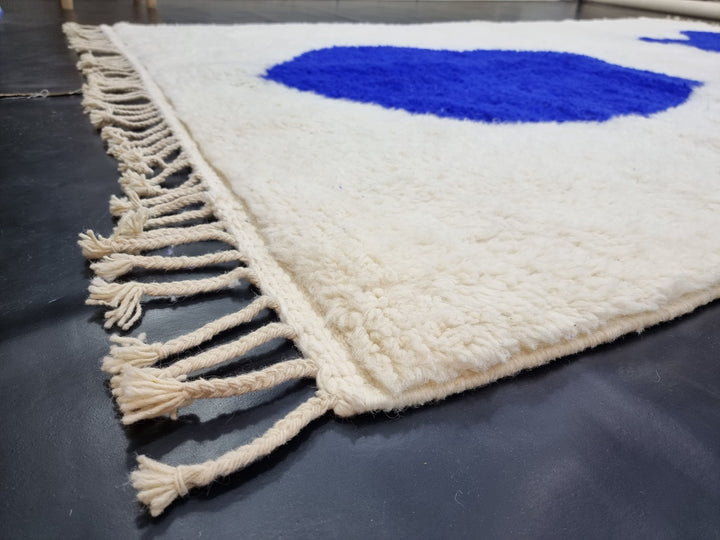 ARTISTIC BENIOURAIN RUG, Moroccan Rug , Royal Blue Rug, Tribal WoolRug, Berber Rug, Abstract Rug, Handwoven Rug, Winter Rug, Area Rug