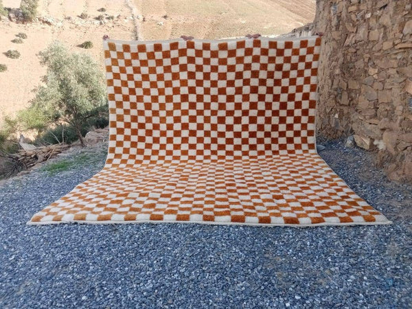 Checkered rug, Moroccan rug, Custom Mrirt rug, High quality wool rug, Lu rug, berber rug, Beniouarain, Soft rug, Checkerboard rug
