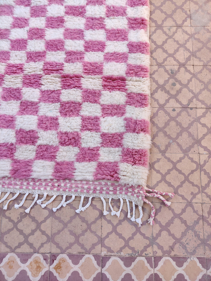 Moroccan pink rug Flat woven kilim Custom rug Moroccan area rug WoolBerber rug  Beni ourain rug   Freeshipping