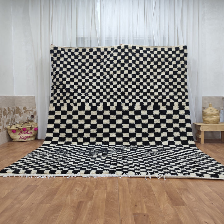 Custom Moroccan rug Moroccan checkered rug  Moroccan checkerboard rug Checkered area rug Checkerboard Rug beniourain rug