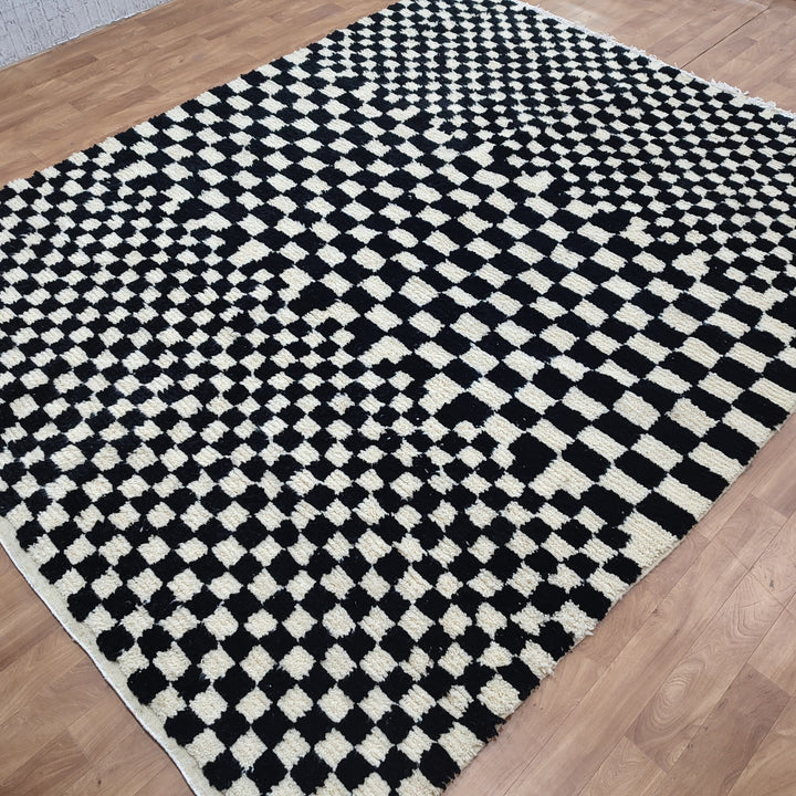 Custom Moroccan rug Moroccan checkered rug  Moroccan checkerboard rug Checkered area rug Checkerboard Rug beniourain rug