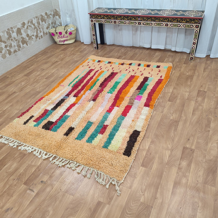 Authentic Moroccan Rug, Vibrant Boujaad Rug, Azilal rug, Bright Colored Rug, Abstract Carpet, Handmade Rug, Bohemian Rug, Tapis Marocain