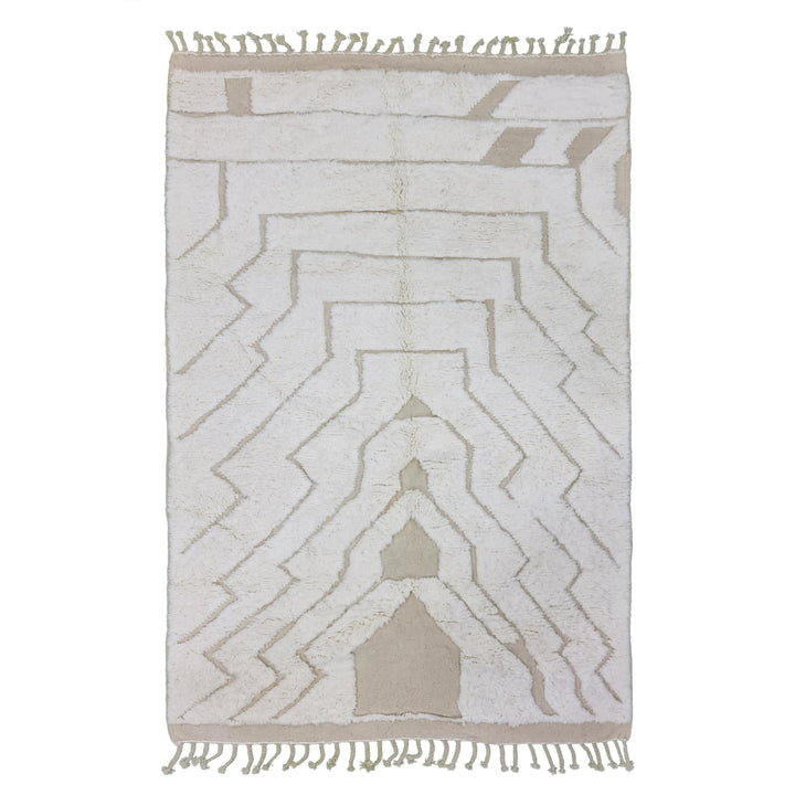 GORGEOUS BENIOURAIN RUG, Moroccan Rug , White Rug, Tribal Wool Rug, Berber Rug, Striped Rug, Handwoven Rug, Winter Wool Rug, Area Rug