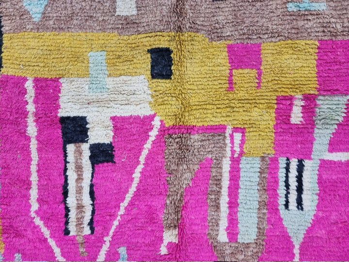 amazing boujaad rug, moroccan rug , winter wool rug, abstract rug, pink tribal rug, handmade  rug, berber rug, boujad area rug