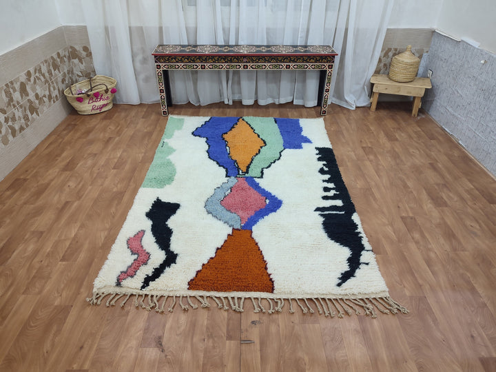 Custom Fabulous Boujad Rug, Authentic Moroccan Rug, Azilal rug, Abstract Multicolored Carpet, Handmade Moroccan Rug, Bohemian rug