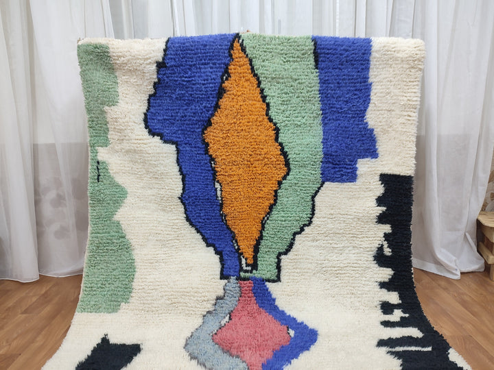 Custom Fabulous Boujad Rug, Authentic Moroccan Rug, Azilal rug, Abstract Multicolored Carpet, Handmade Moroccan Rug, Bohemian rug