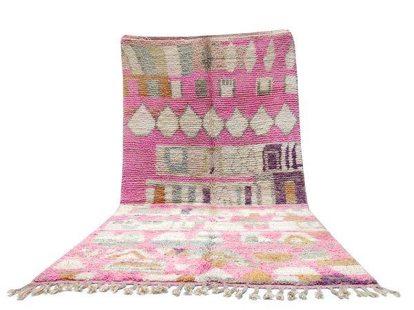 Pink Moroccan rug, Berber rug, Azilal rug, Berber teppich, Wool rug, Pink carpet, Large area rug, Handwoven rug, Azilal carpet, Beni rug
