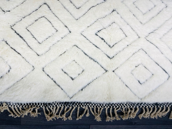 Fluffy Custom Beni Ourain rug , Style Moroccan Rug , Custom Beni Ourain rug , Handmade Moroccan rug , White Moroccan Rug So wool rug