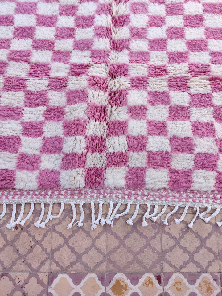 Moroccan pink rug Flat woven kilim Custom rug Moroccan area rug WoolBerber rug  Beni ourain rug   Freeshipping