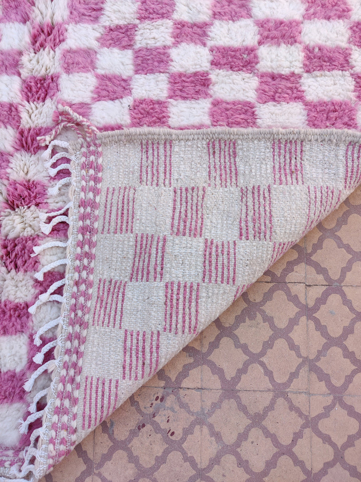 Moroccan pink rug Flat woven kilim Custom rug Moroccan area rug WoolBerber rug  Beni ourain rug   Freeshipping