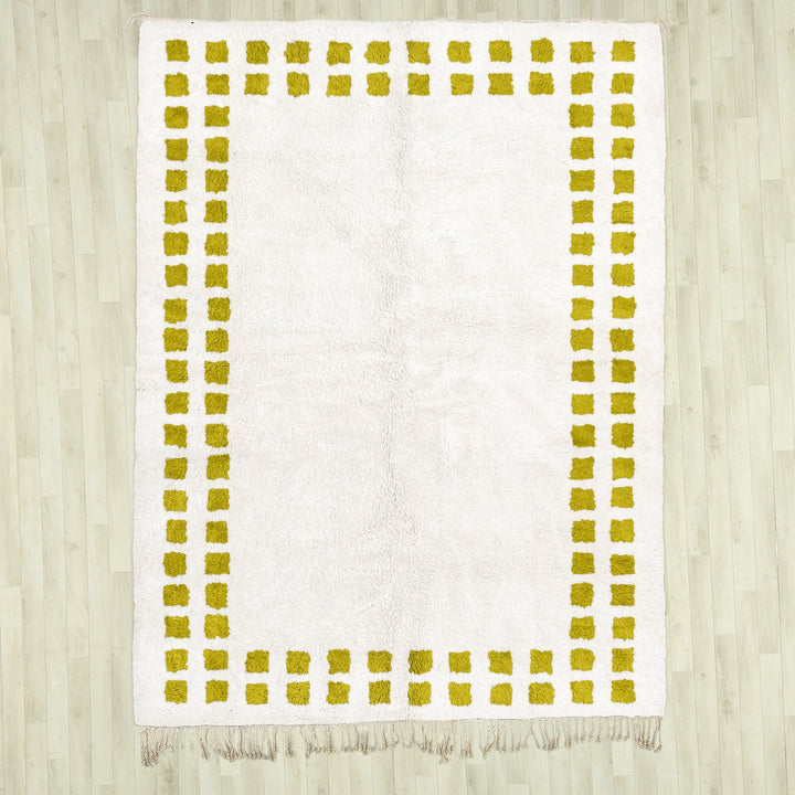 Checkered Moroccan shag rug, Berber woven area rug, fluffy custom rug