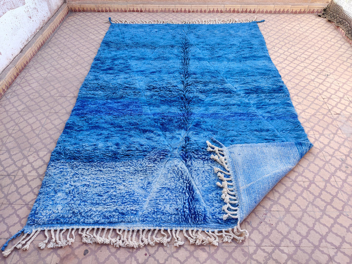 Moroccan Blue rug Flat woven kilim  Custom rug Moroccan area rug Wool Berber rug  Beni ourain rug   Free shipping