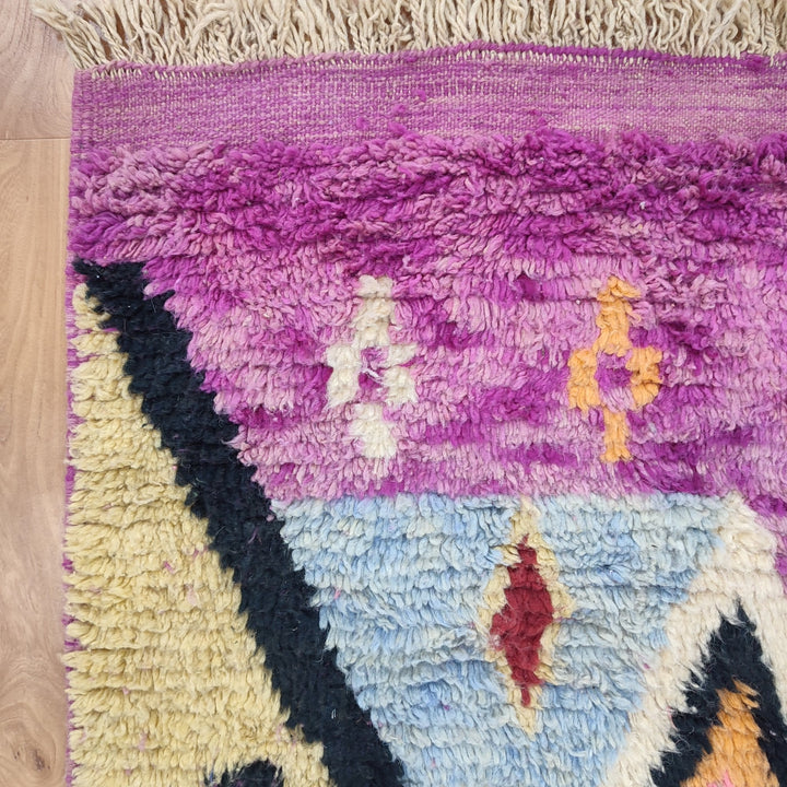 Authentic Moroccan Rug, Vibrant Boujaad Rug, Azilal rug, Bright Colored Rug, Abstract Carpet, Handmade Rug, Bohemian Rug, Tapis Marocain