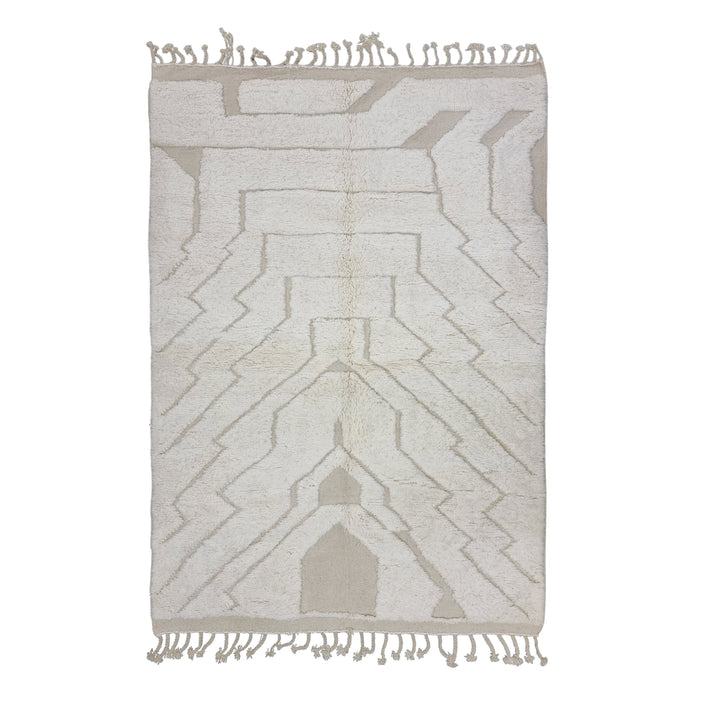 STUNNING BENIOURAIN RUG, Moroccan Handmade Rug , Off white Rug, Abstract Rug, Berber Rug, Handmade Rug, Handwoven Wool Rug, Area Rug