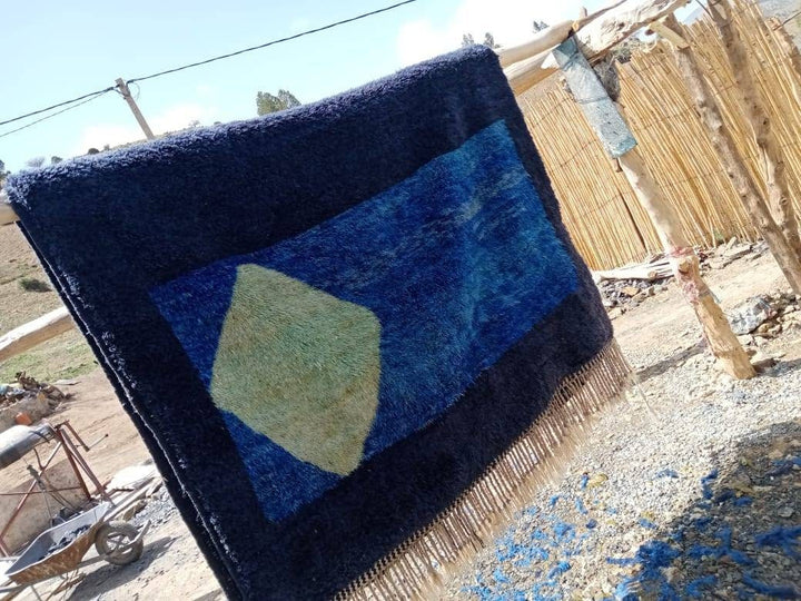 Moroccan Mrirt rug, Custom rug, Shag rug, Blue rug,High quality rug, Abstract rug, Berberrug, Beniouarain rug, Wool rug, Autentic Beniourain
