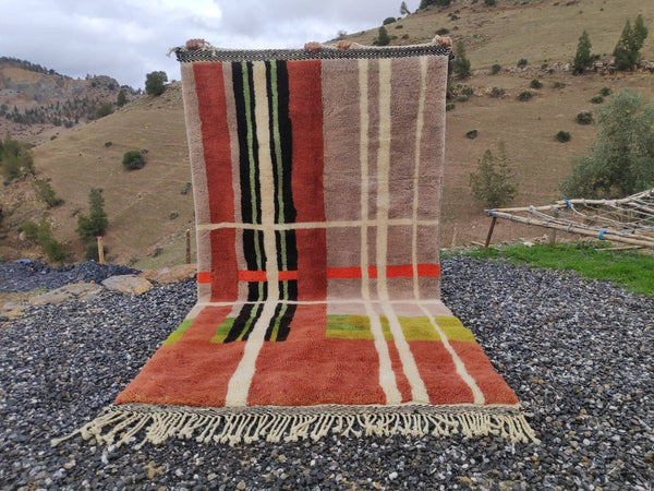 Berber rug, Mrirt rug, Modern moroccan rug, Colorful rug, Beniouarain rug, Azilal rug, Boujad rug, Morocco rugs, Area rug,