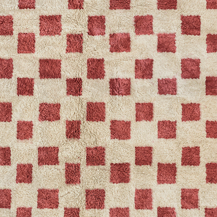 Checkered Custom  Moroccan rug  area rug  beni ourain rug  handmade rug  Red rug  area rugs  Authentic Moroccan rug  wool rug