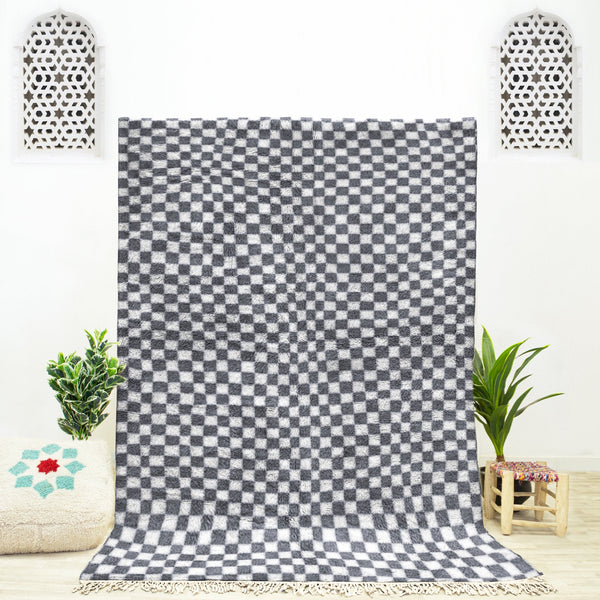 Checkered Rug, Moroccan Shag Rug, Handmade Rug, Beni Ourain Rug, Checkerboard Rug, Area Rug , Custom Rug