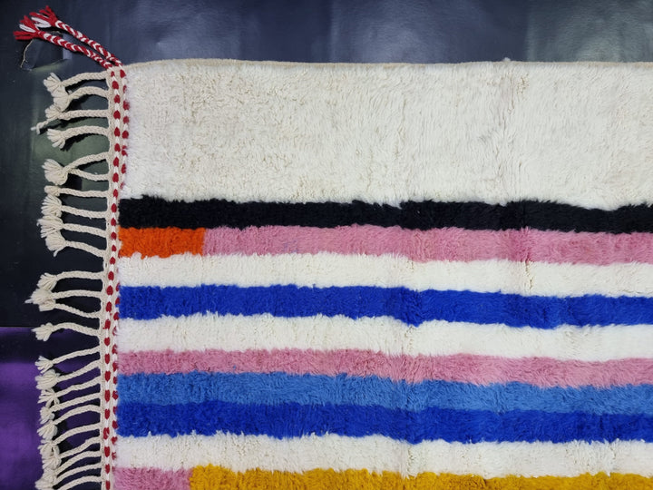 AMAZING BENIOURAIN RUG, Moroccan Rug , Colorful Rug, Striped Rug, Handmade Rug, Handwoven Rug, Area Rug, Bohemian Rug, Funky Wool Rug