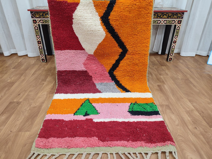 Authentic Moroccan Rug, Vibrant Boujaad Rug, Azilal rug, Bright Colored Rug, Abstract Carpet, Handmade Rug, Bohemian Rug, Tapis Marocain