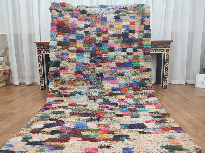  moroccan berber, colorful moroccan runner rug, moroccan rug boucherouite, area rug,  rag rug, wall hanging,glaoui  rug