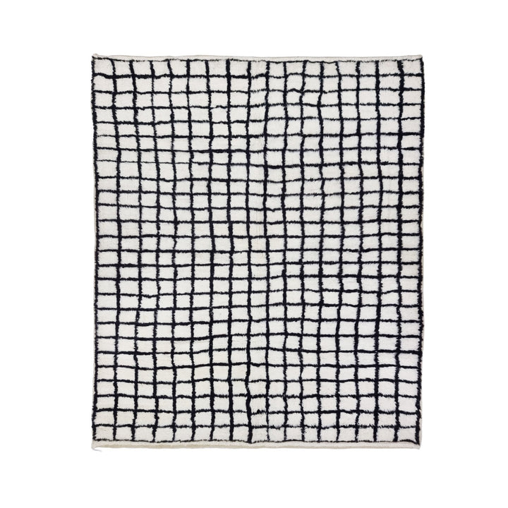 UNIQUE BENIOURAIN RUG, Moroccan Rug , Black And WhiteRug, Checkered Rug, Handmade Rug, Handwoven Rug, Area Rug, Bohemian Rug, Boho Rug