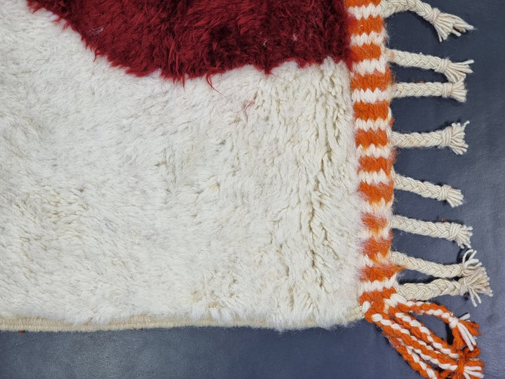 STUNNING MOROCCAN RUG, Beniourain Rug , Orange  Blue Rug, AbstractRug, Handmade Rug, Area Rug, Handwoven Rug, Berber Rug, Funky Rug