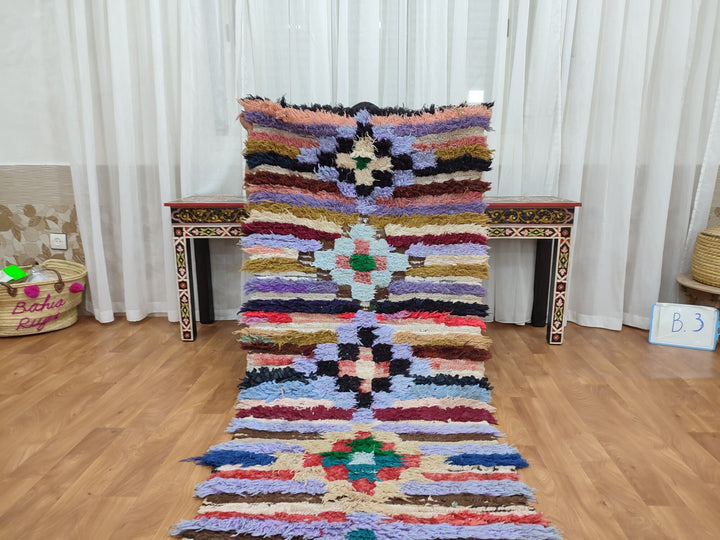  moroccan berber, colorful moroccan runner rug, moroccan rug boucherouite, area rug,  rag rug, wall hanging,glaoui  rug